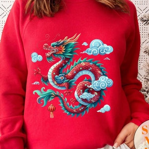 Chinese New Year Dragon Sweatshirt, Lunar New Year Dragon Shirt,  2024 New Year Chinese Shirt, Happy Chinese New Year Tee