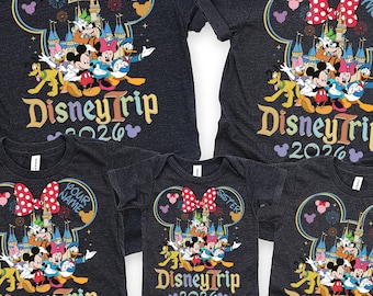 Custom 2026 Disney Trip Shirts, Matching Family Vacation Shirt, Disneyworld Tee, Personalized Disney Birthday Family Tee, Disney Trip 2026