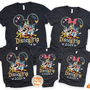 Custom Disney Trip 2024 Shirts, Matching Family Vacation Shirt, Disneyworld Tee, Personalized Disney Birthday Family Tee, 2024 Disney Tshirt