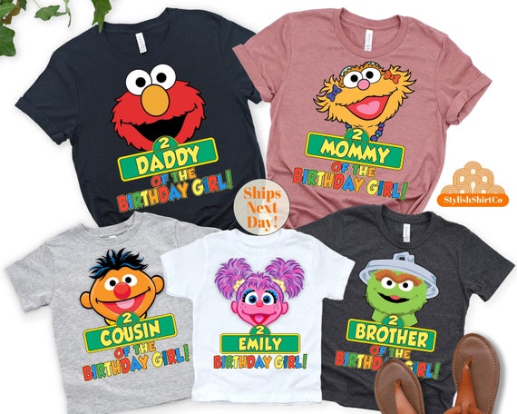 Character Family Birthday Shirts, Custom Street Family Birthday T-shirt, Toddler Birthday Shirt, Family Matching Birthday Tee for Toddler