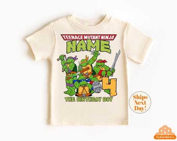 Custom Turtles Family Birthday Shirt, Green Turtles Shirts, Turtles Anime Birthday Boy T-Shirt, Green Turtles Family Matching Tee