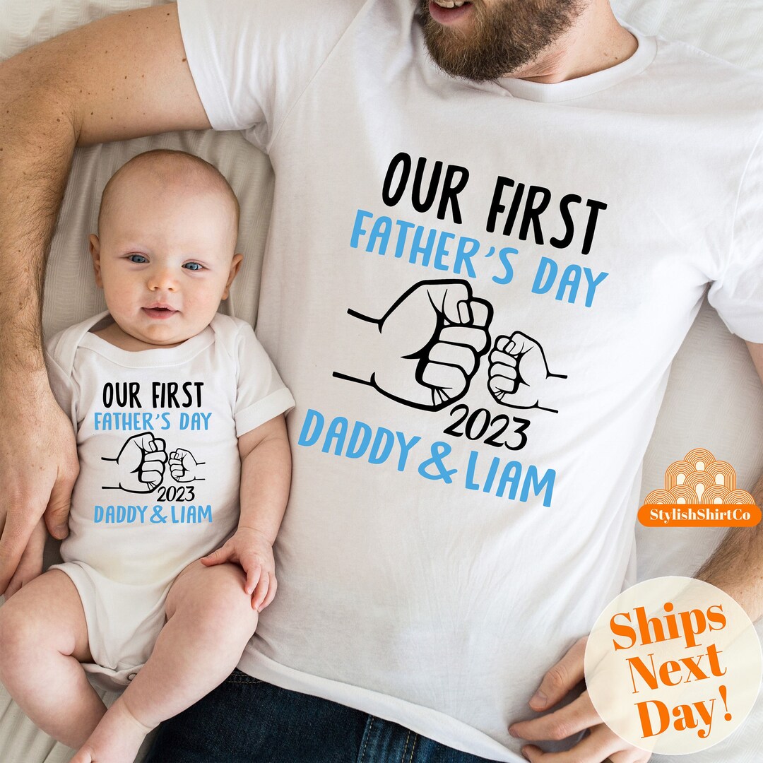 First Fathers Day Shirt
 Our First Fathers Day Shirt Custom Matching Daddy and Me Tee Daddy