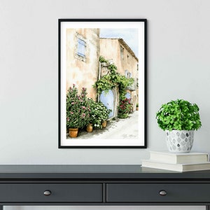 Provence, France Art Print, Watercolor Painting, Southern France Wall Art, Europe Travel Home Decor, Menerbes, 11 x 17&quot;, 8 x 12&quot; Inch Print