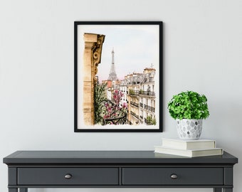 Eiffelturm Aquarell Art Print, Paris Dach Balkon, Frankreich Reise Dekor