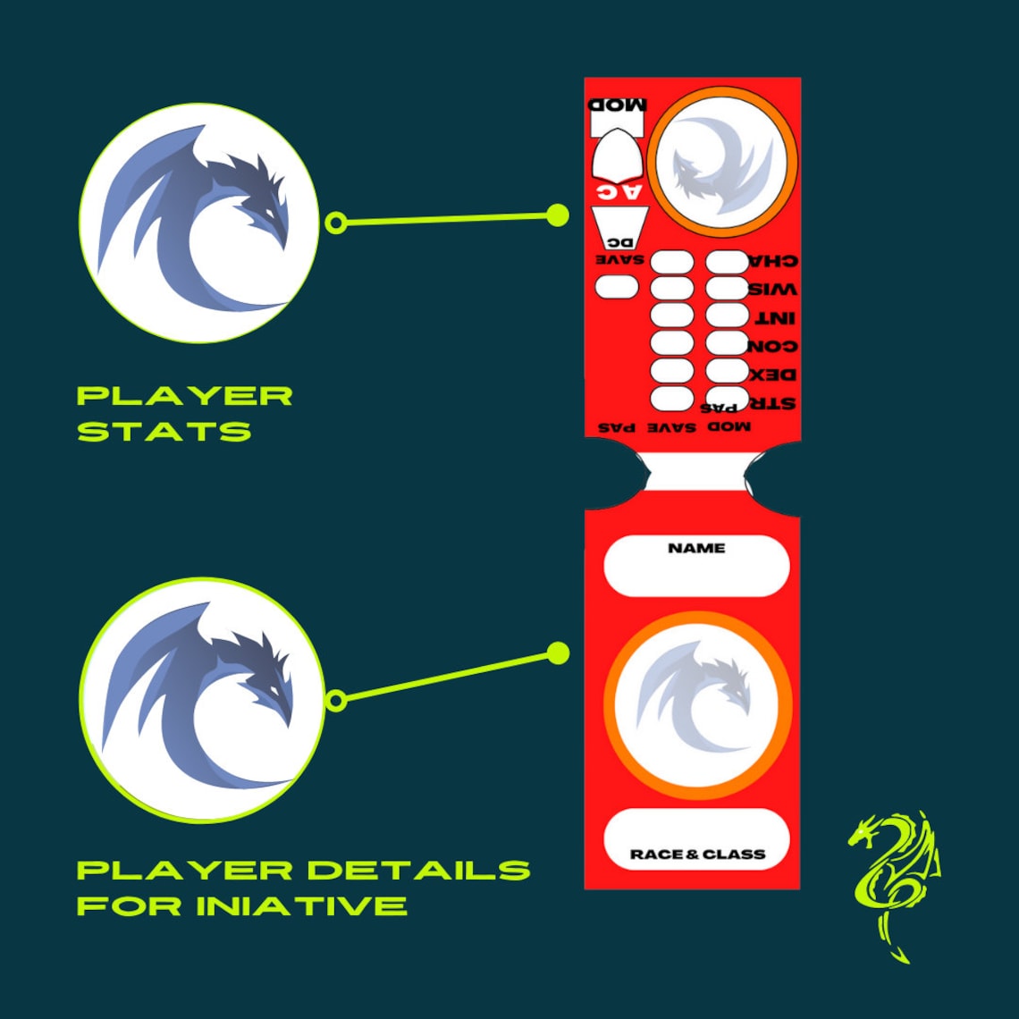 Dnd 5e Initiative Cards Printable Initiative Cards Instant Etsy