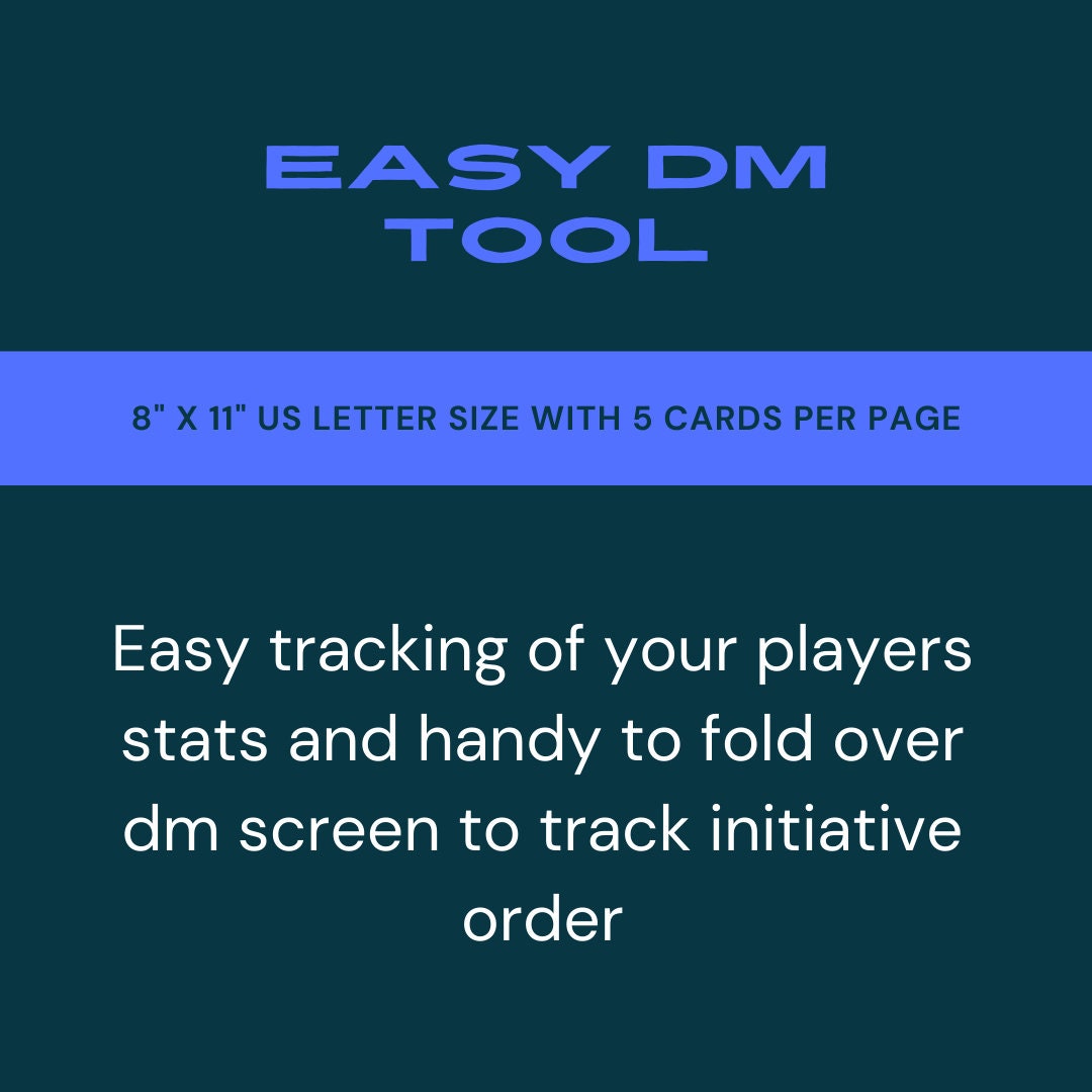 Dnd 5e Initiative Cards Printable Initiative Cards Instant - Etsy Australia