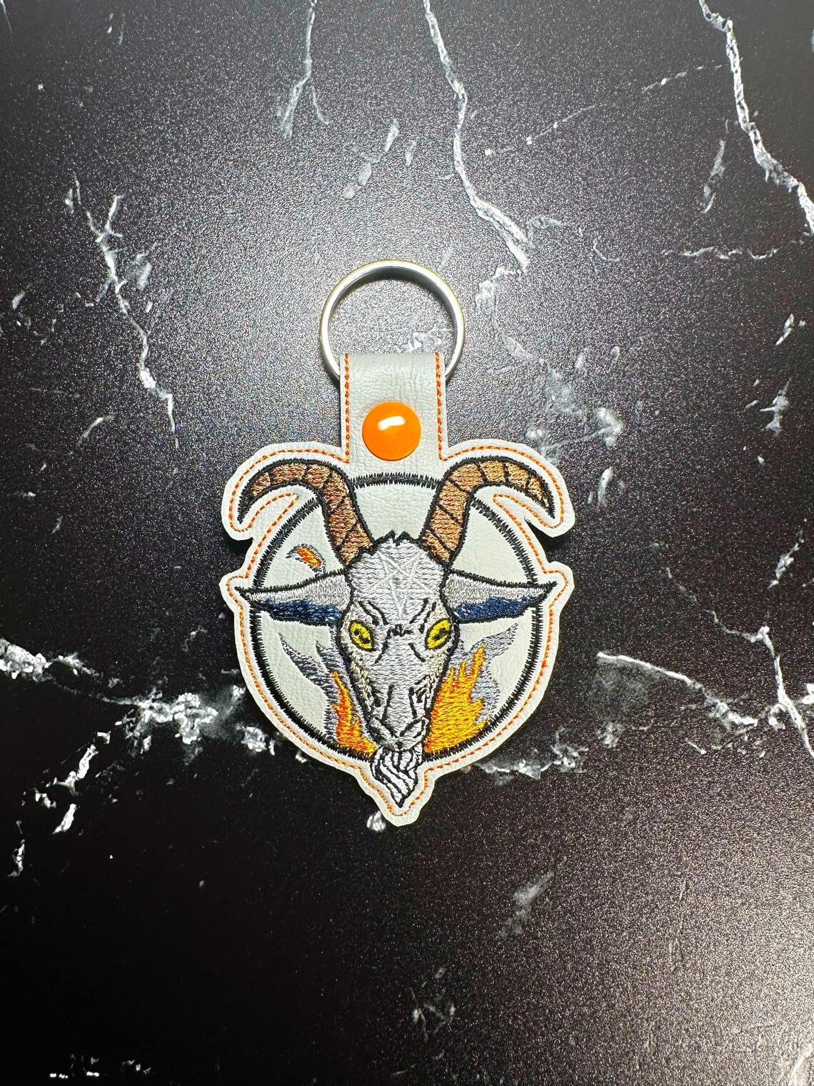 Satan Key Baphomet Key Chain Pagan Satan Embroidery File Digital in the Hoop ...