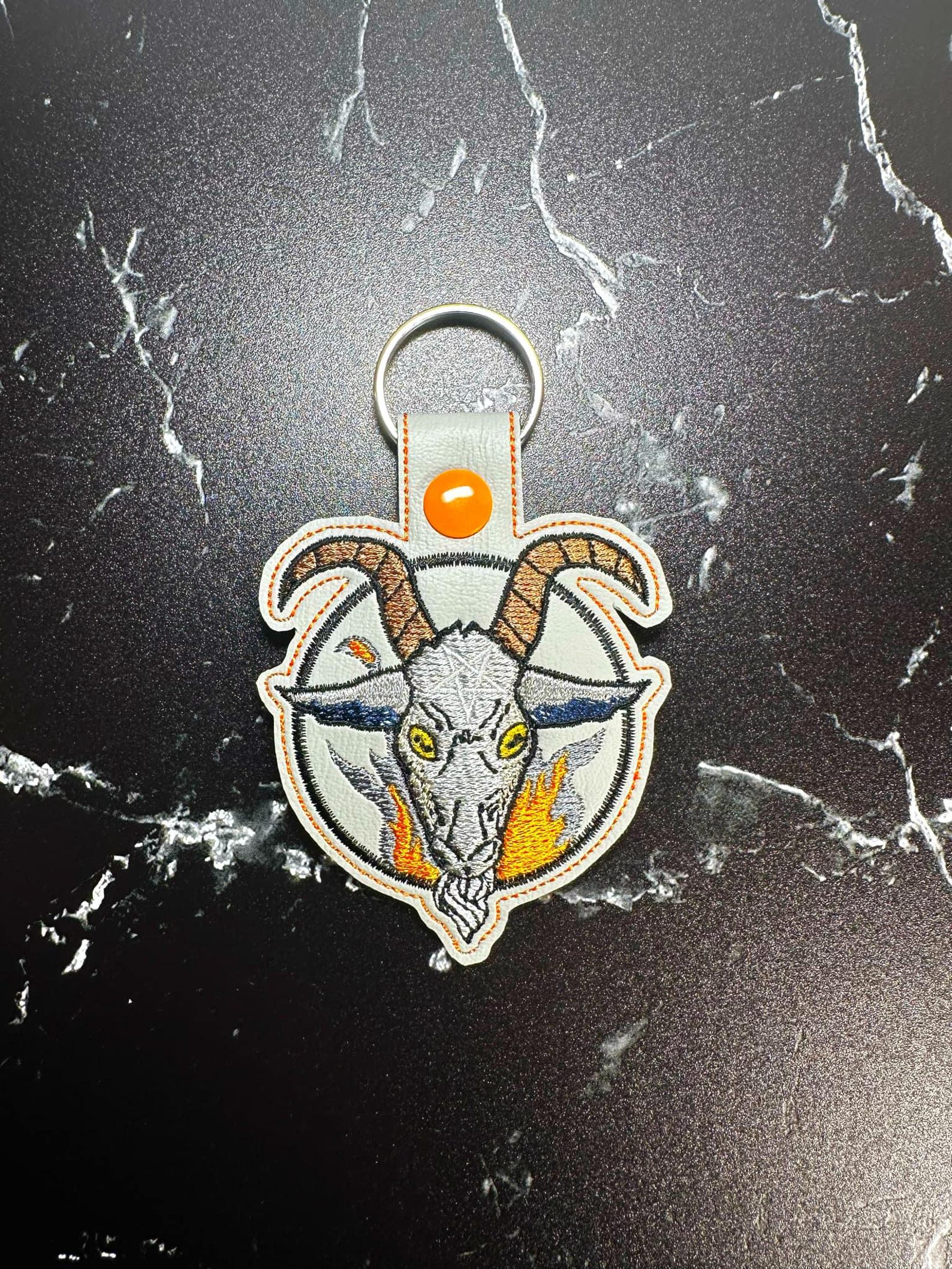 Baphomet Key Chain Pagan Satan Embroidery File Digital in the Hoop ...