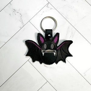 Chibi bat quarter keeper embroidery file digital download machine embroidery gothic accessories for embroidery keychain 4x4 ITH halloween