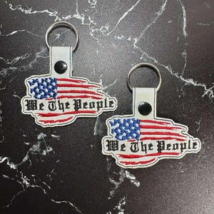 We the people patriotic embroidery 4x4 hoop ITH embroidery in the hoop design for small embroidery hoops embroidery American flag keyfob