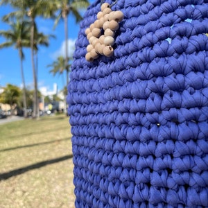 Crochet shoulder bag , handmade bag , cute bag , bohemian style purse , gift , tote bag , beach bag , customized bag image 2