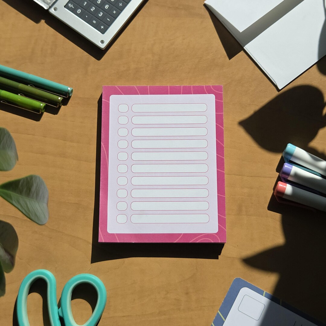 Pink Lined Checklist Note Pads | To-do List Notes - Etsy