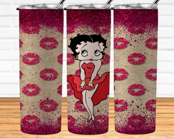 Betty boop glitter skinny tumblers designs 4 png straight and tapared