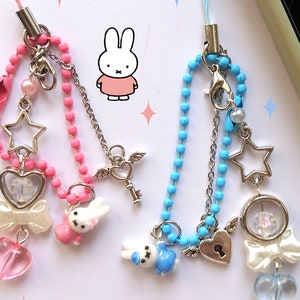 Matching Miffy Phone Charms, Adorable handmade clay keychains, perfect as gifts for friends, family, and cute for accessories and bags!