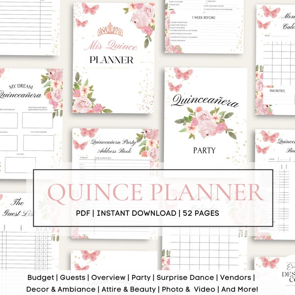 Quinceañera Planner Template Etsy