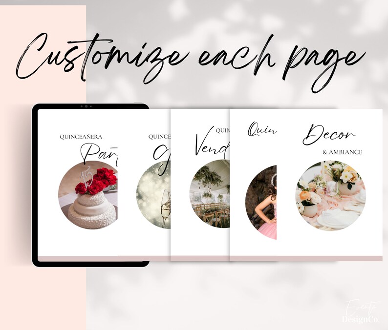 Editable Quinceañera Planner, Party Planner, INSTANT DOWNLOAD, Mis