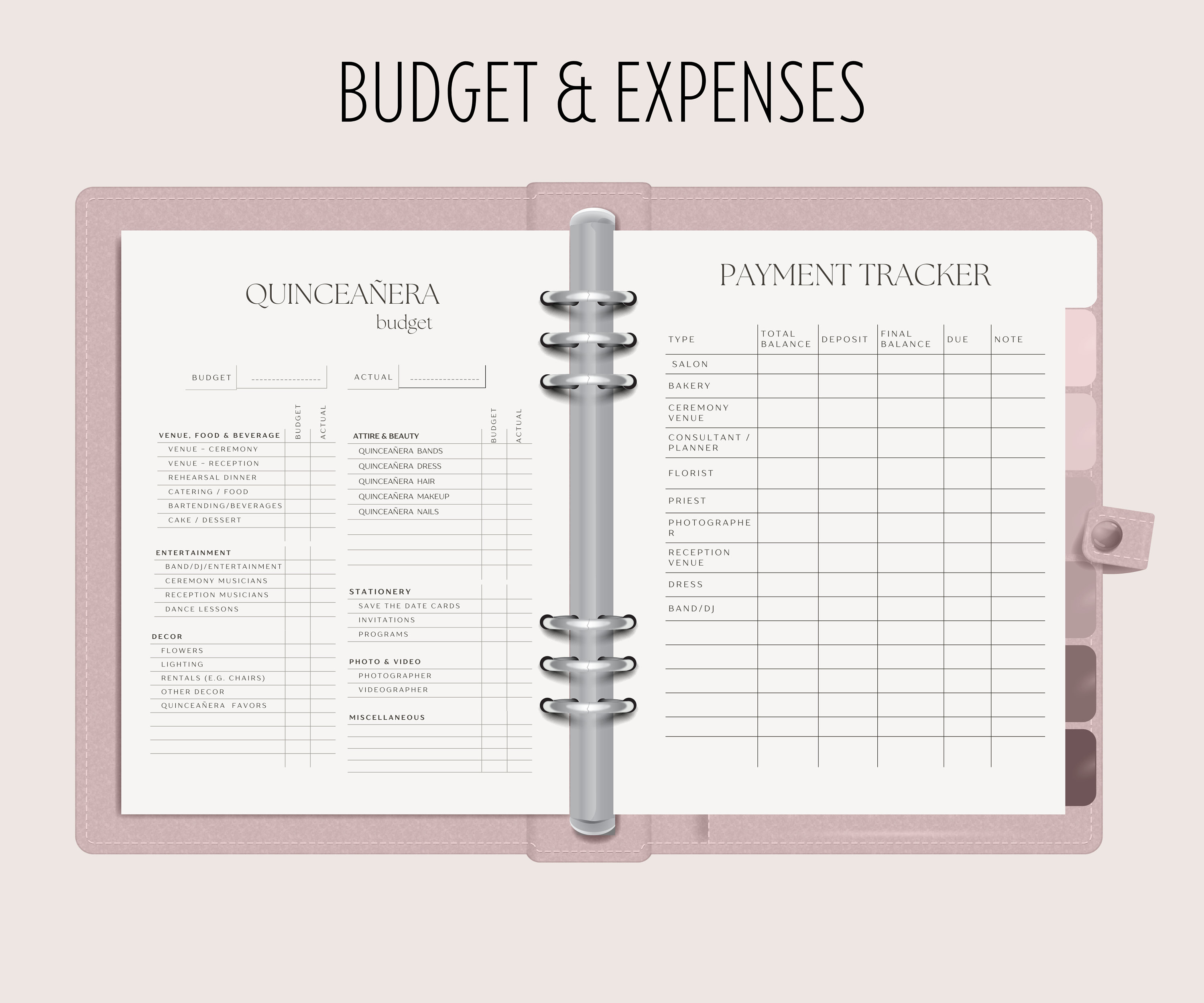 Quinceanera Budgeting Template