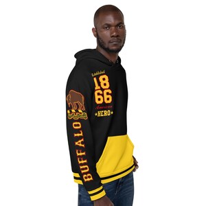 Black empowerment hoodie with military design