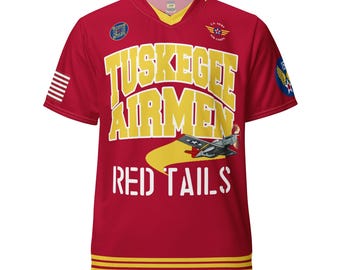 Tuskegee Airmen Commemorative Sports Jersey - Limited Edition Red Tail Tribute - Unisex Black History Sportswear