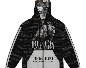 Sweat à capuche noir zippé Wall Street hommage à Tulsa Riot 1921