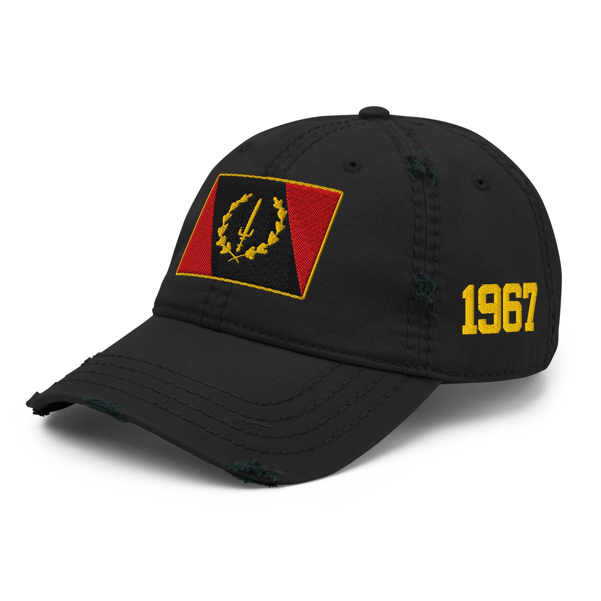 Discover Black American Heritage Flag Embroidered Distressed Cap