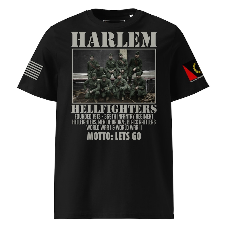 Harlem Hell Fighters organic cotton t-shirt on white background