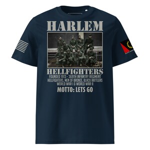 Harlem Hell Fighters tribute t-shirt displayed on wooden background