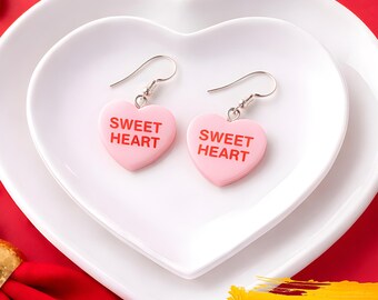 Pendientes de corazón con forma de corazón, hipoalergénicos.