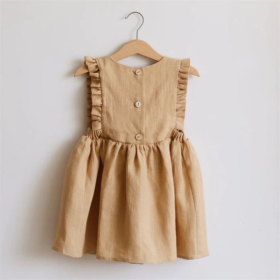 100% Linen Baby Girl Dress Vintage Style Boho Baby First - Etsy