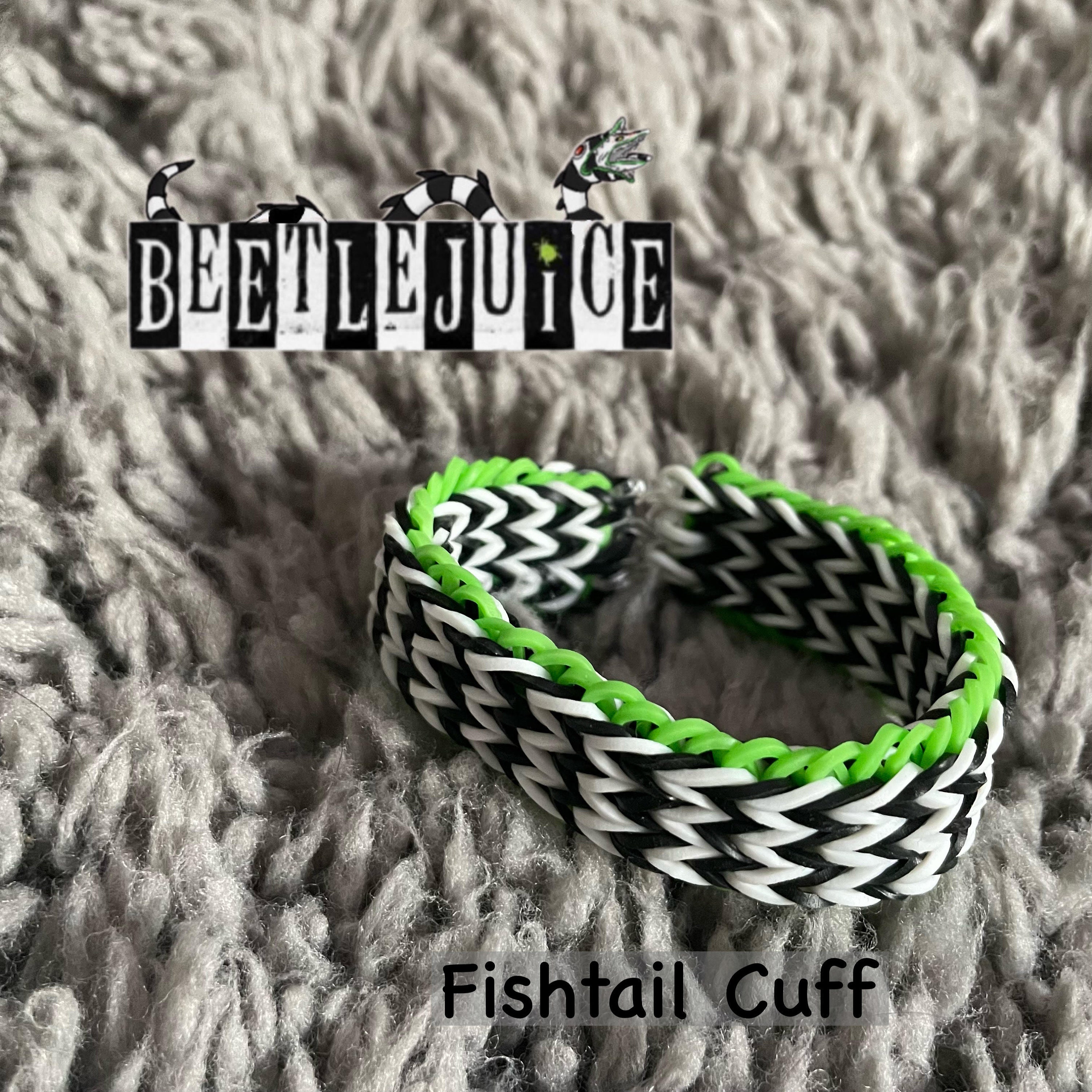 Beetlejuice Themed Rainbow Loom Bracelet - Etsy