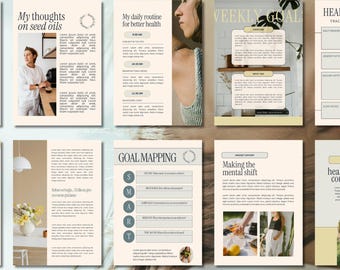 CANVA nutrition coach workbook template canva | Nutritionist Kit | Workbook + Slide Deck Bundle | health coach Canva | 195 pages