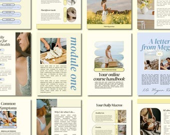 CANVA 117-Page hormone Wellness Workbook Canva Template Health Coach Ebook & Lead Magnet