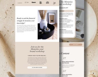 Kartra Workshop Funnel Template: Sales Page & 5-Day Email Sequence | Rose Gold