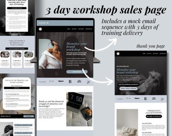 KARTRA Template Workshop Funnel Sales Page & Email Sequence | bold modern design