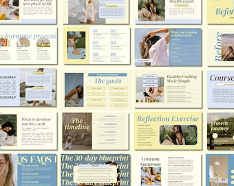 CANVA nutrition Presentation Slide Deck masterclass Template: 135 Canva Slides for Health coach Wellness Nutritionist Therapy