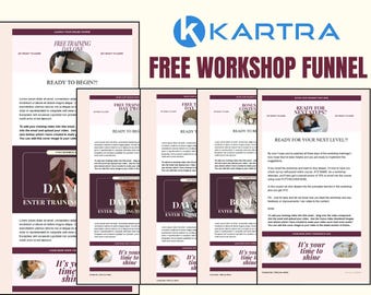 Kartra Workshop Funnel Template: Email Sequence, Landing Pages, Canva Graphics (Digital Download)