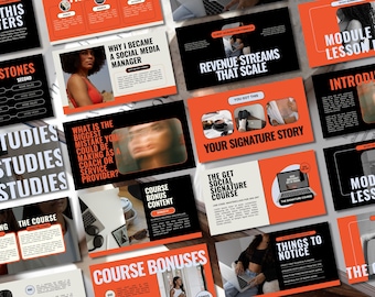 CANVA Business Coach Masterclass Template | Bold Modern Slide Deck | 171 slides | Online Company Presentation | Modern Editorial