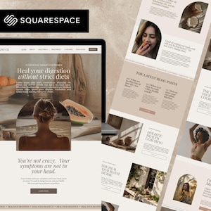 Squarespace 7.1 Template | Health Coach Website Template | Wellness Website Design | Nutritionist Website | Holistic Business Template