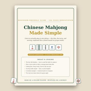 Chinese Mahjong Rules Guide | Beginner Scoring, Faan, Cheat Sheet (PDF)