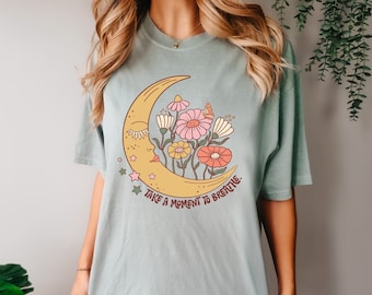 Take a Moment to Breathe T-Shirt, Comfort Colors Shirt, Positive T-shirt, Graphic Tee, Oversized Shirt, Hippie Boho T-shirt, Vibing Tee