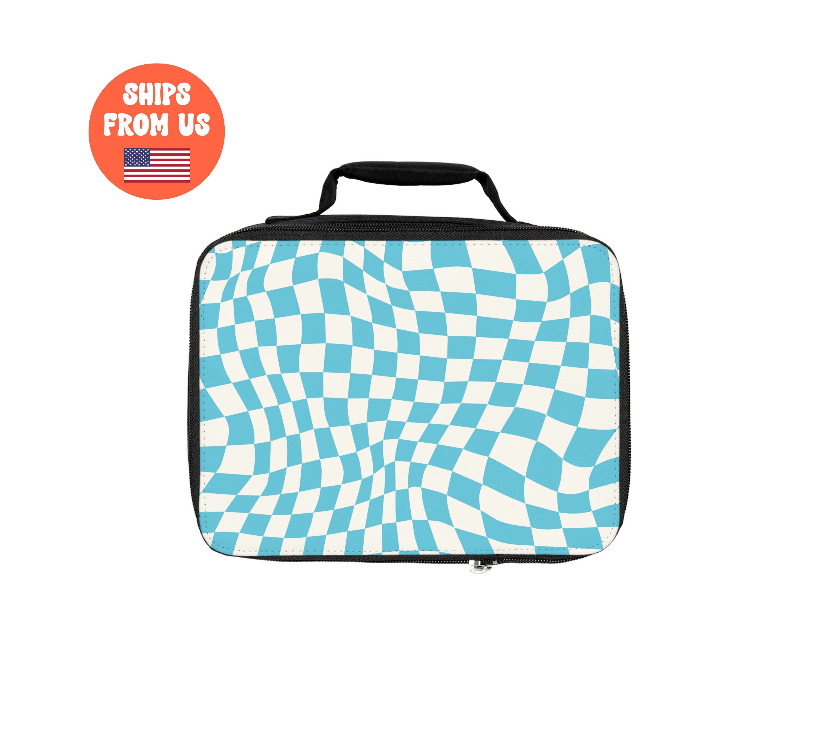 Custom Checkers & Racecars Insulated Lunch Bag (Personalized)