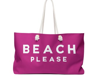 Beach Please Tote Bag | Large Tote Bag | Pink Beach Bag | Stylish Beach Bag | Modern Tote Bag | Beach Essentials | Weekend Getaway