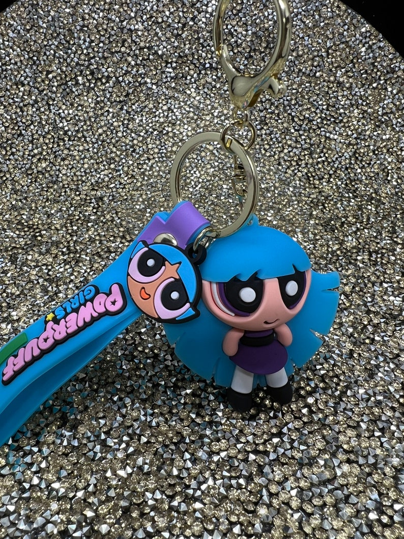 The Powerpuff Girls 3D Keychains Cartoon Keychains, the Powerpuff Girls Keychains, Cute