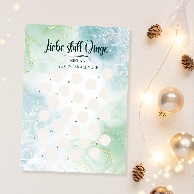 Advent Calendar With Name Women, Men, Girlfriend, Scratch Advent