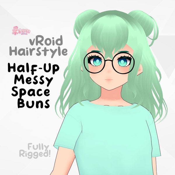 Half-Up Messy Space Buns Frisur [vRoid Studio Stable]