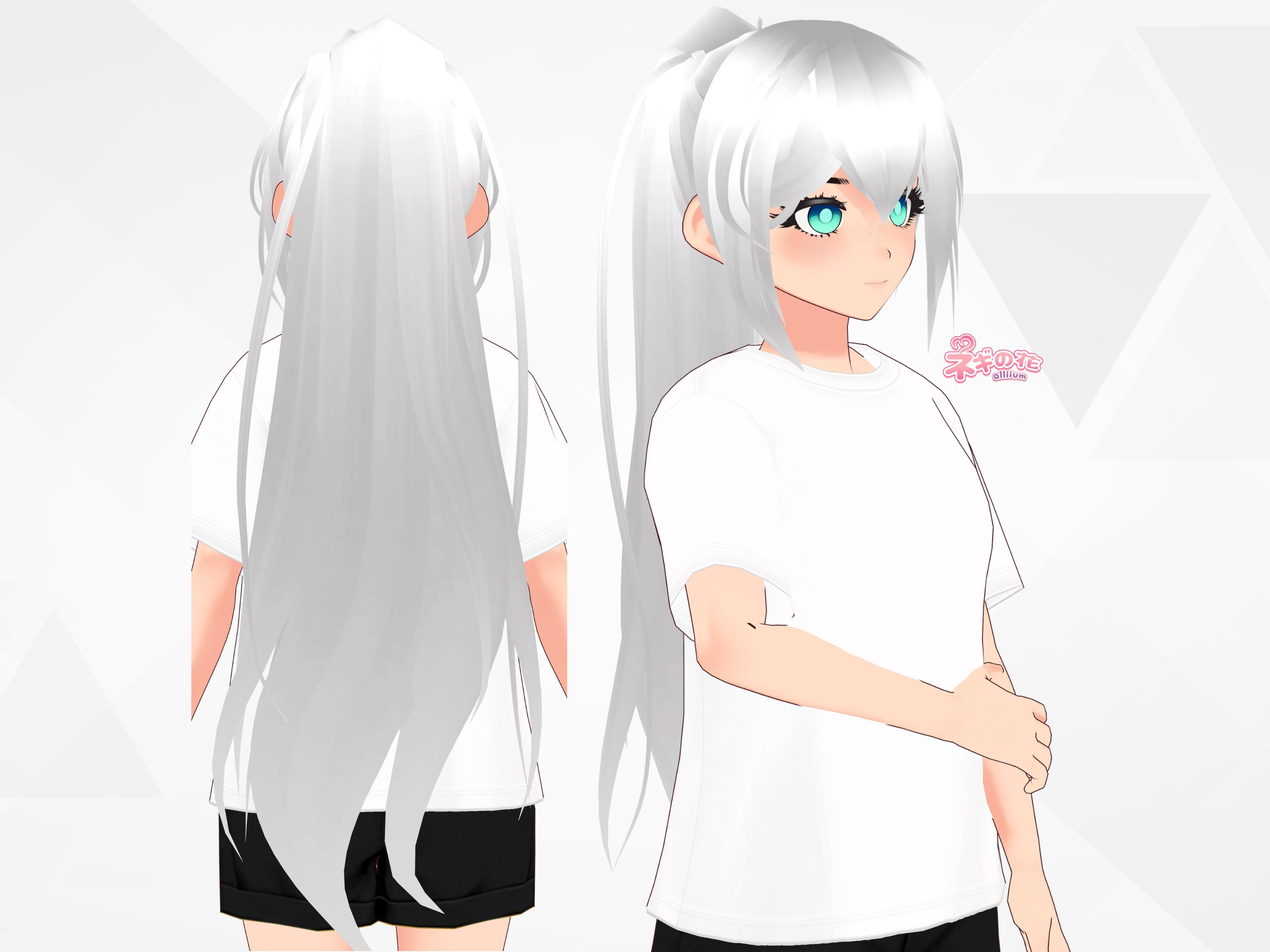 Messy High Ponytail Hairstyle vroid Studio Stable - Etsy