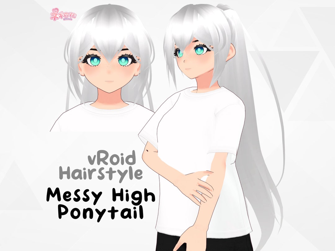 Messy High Ponytail Hairstyle vroid Studio Stable - Etsy