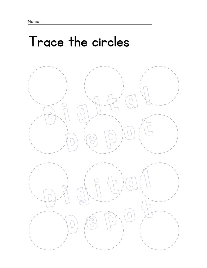 Shape Tracing Worksheets Printable Instant Download - Etsy