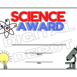 Science Award Certificate | Instant Download | Printable