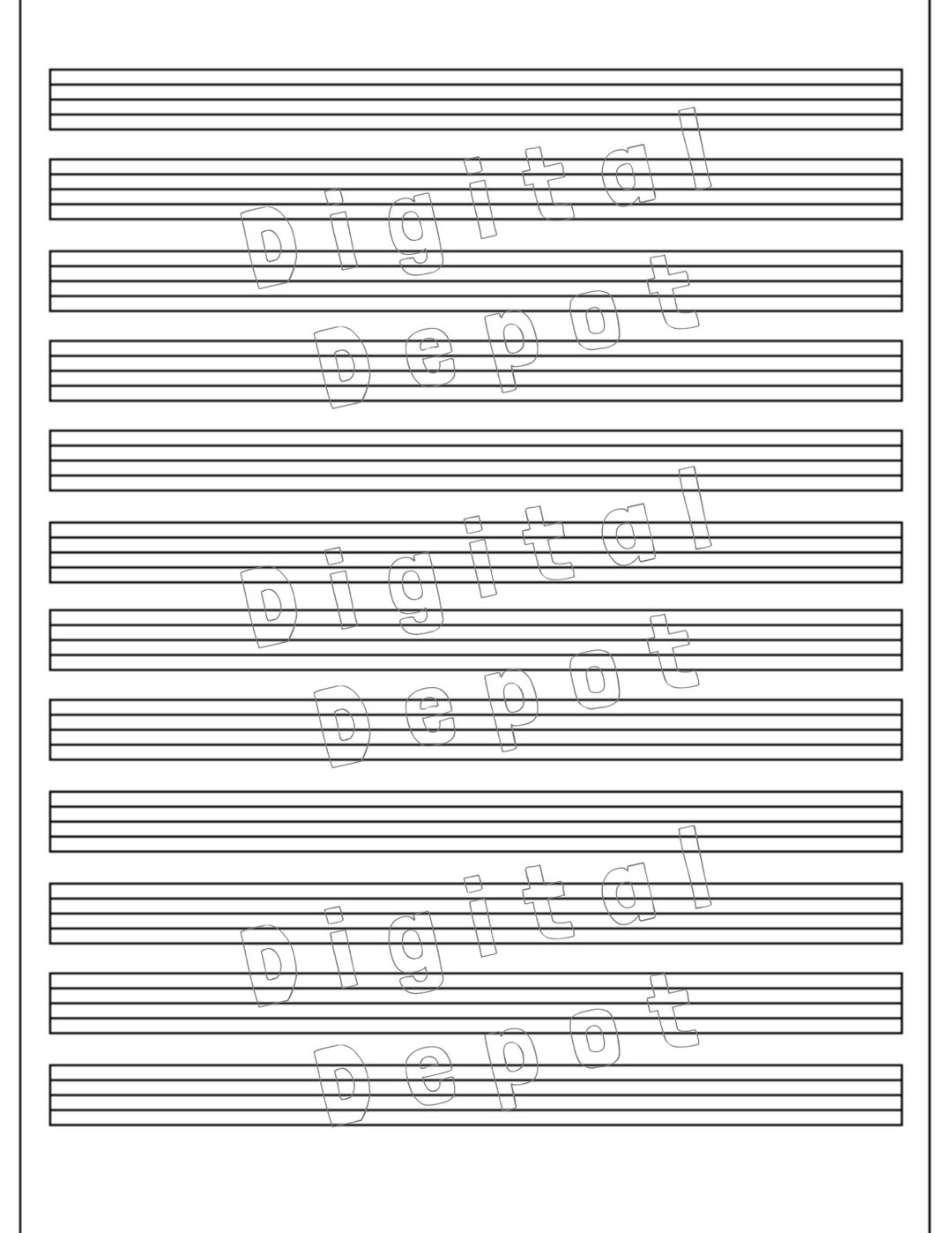 Blank Sheet Music Printable Instant Download Etsy